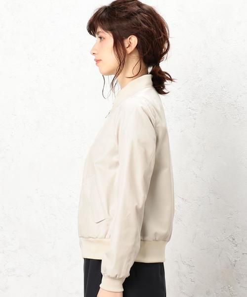 green label relaxing（グリーンレーベルリラクシング）の「[手洗い可能]◆CB T/Cクリア TWL MA-1 ブルゾン◆（MA-1・レディース・ネイビー/オリーブ/ライトグレー・42/44/38/34/36/40）」の17枚目の写真