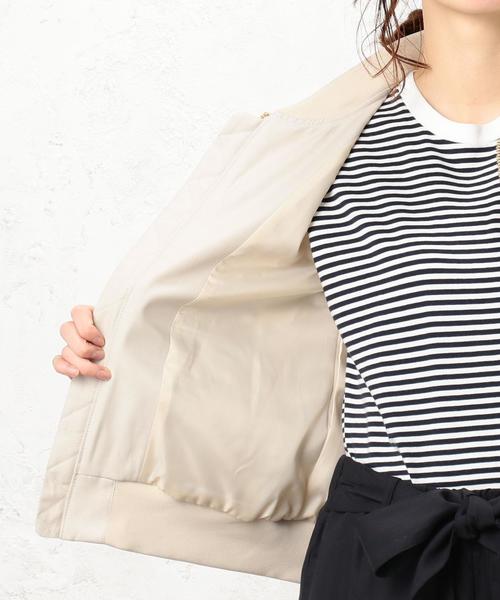 green label relaxing（グリーンレーベルリラクシング）の「[手洗い可能]◆CB T/Cクリア TWL MA-1 ブルゾン◆（MA-1・レディース・ネイビー/オリーブ/ライトグレー・42/44/38/34/36/40）」の10枚目の写真