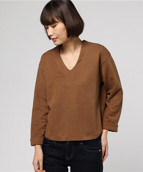 J'studio(ジェイストゥディオ)の「バックスリットカットソー(Tシャツ/カットソー・レディース・ピンク/ブラック/オフホワイト/キャメル・9号)」の1枚目の写真