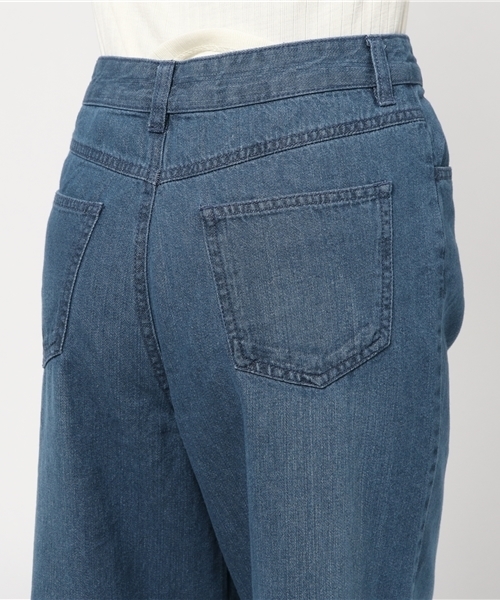 Honeys(ハニーズ)の「デニムワイドパンツ(デニムパンツ・レディース・インディゴブルー/ワンウォッシュ・S/L/M)」の7枚目の写真