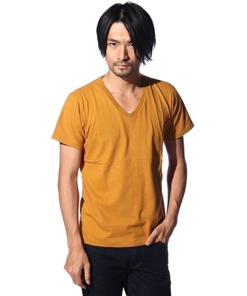 CIAOPANIC（チャオパニック）の「丸胴ＶＮEK T（Tシャツ/カットソー・メンズ・ブラック/オフホワイト/ピンク/マスタード/チャコールグレー・MEDIUM/LARGE）」の4枚目の写真