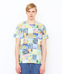 Design Tshirts Store graniph | ソフトマルチパターンTシャツE/パッチワークオブキャンプ(Tシャツ/カットソー)