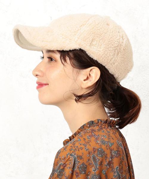 NEW ERA（ニューエラ）の「[別注][ニューエラ]NEWERA ボア CB キャップ ◆（キャップ・レディース・ブラック/ダークグレー/ベージュ・FREE）」の3枚目の写真