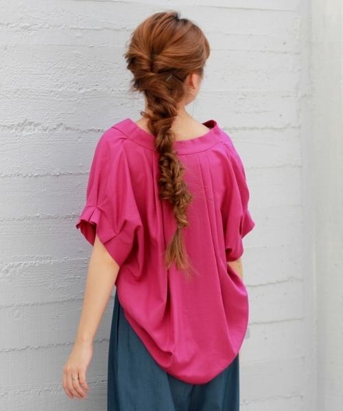 le.coeur blanc(ルクールブラン)の「スタンドVネックタックスリーブシャツ(シャツ/ブラウス・レディース・ピンク系その他/ブラック/オフホワイト/マスタード・FREE)」の22枚目の写真