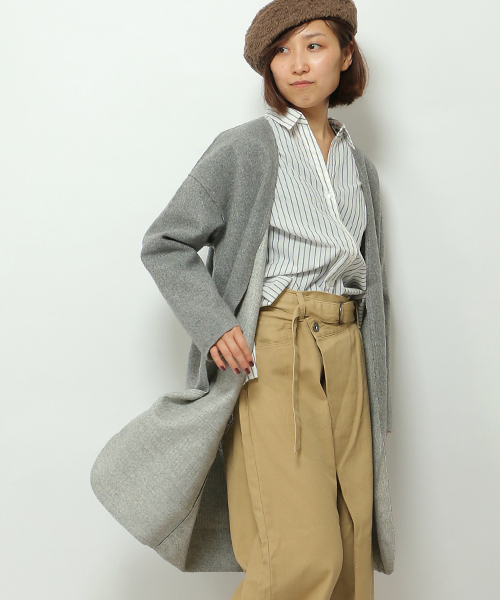 LBC（エルビーシー）の「ダブルフェイスコーディガン（その他アウター・レディース・グレー/ダークブルー/ベージュ・LARGE/MEDIUM）」の2枚目の写真