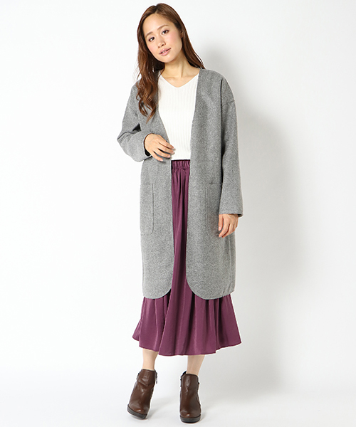 LBC（エルビーシー）の「ダブルフェイスコーディガン（その他アウター・レディース・グレー/ダークブルー/ベージュ・LARGE/MEDIUM）」の8枚目の写真