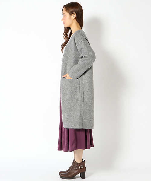 LBC（エルビーシー）の「ダブルフェイスコーディガン（その他アウター・レディース・グレー/ダークブルー/ベージュ・LARGE/MEDIUM）」の9枚目の写真