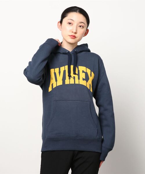 パーカー avirex/ アヴィレックス/ DAILY L/S SWEAT PULL PARKA LOGO/　デイリー　スウェット　プルパーカー　ロゴ AVIREX（アヴィレックス）の「avirex/ アヴィレックス/ DAILY L