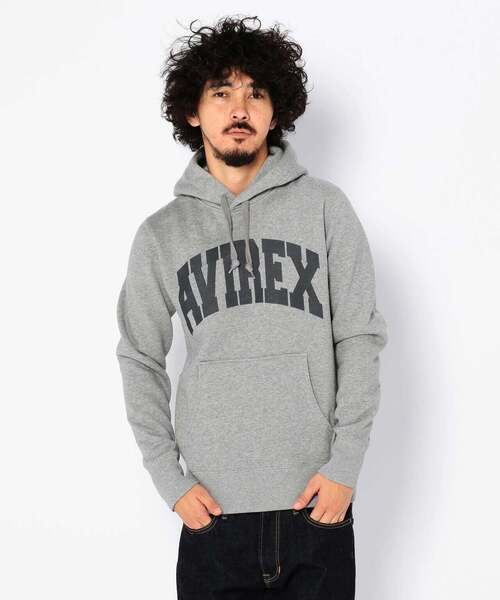 avirex/ アヴィレックス/ DAILY L/S SWEAT PULL PARKA LOGO