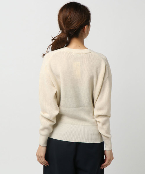 earth music&ecology（アースミュージックアンドエコロジー）の「・リブVネックニットプルオーバー（ニット/セーター・レディース・ブラック/スモークピンク/アイボリー/ライトグレー・FREE）」の6枚目の写真