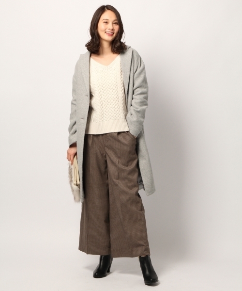 GLOBAL WORK（グローバルワーク）の「チェックワイドパンツ2/777008（その他パンツ・レディース・ダークブラウン/グレー・LARGE/MEDIUM/SMALL）」の8枚目の写真