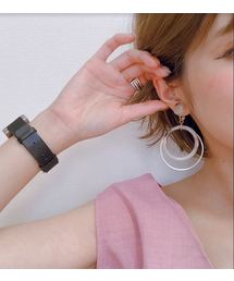 florist | べっ甲調ダブルリングドロップピアス＆イヤリング(ピアス（両耳用）)