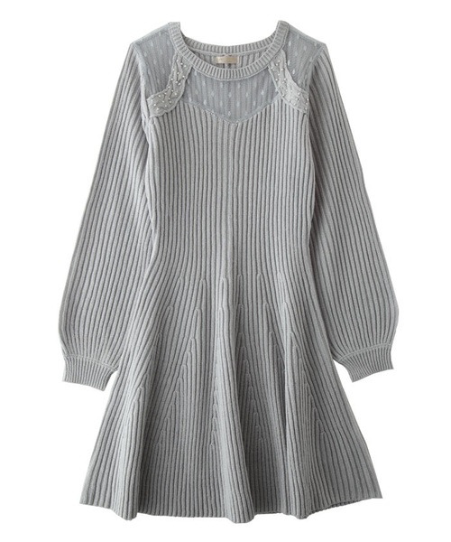 Axes Femme Poetique アクシーズファムポエティック の ドットチュール ニットワンピ ワンピース Wear