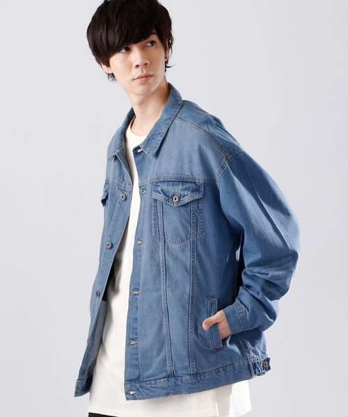 MONO-MART(モノマート)の「BIGデニムGジャン/10OZデニム(デニムジャケット・メンズ・ワンウォッシュ/ブラック/インディゴブルー/ブルー系その他・L/M)」の3枚目の写真