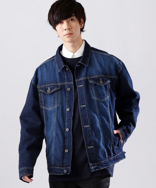 MONO-MART(モノマート)の「BIGデニムGジャン/10OZデニム(デニムジャケット・メンズ・ワンウォッシュ/ブラック/インディゴブルー/ブルー系その他・L/M)」の4枚目の写真