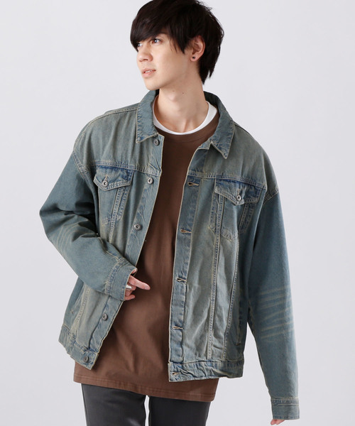 MONO-MART(モノマート)の「BIGデニムGジャン/10OZデニム(デニムジャケット・メンズ・ワンウォッシュ/ブラック/インディゴブルー/ブルー系その他・L/M)」の1枚目の写真