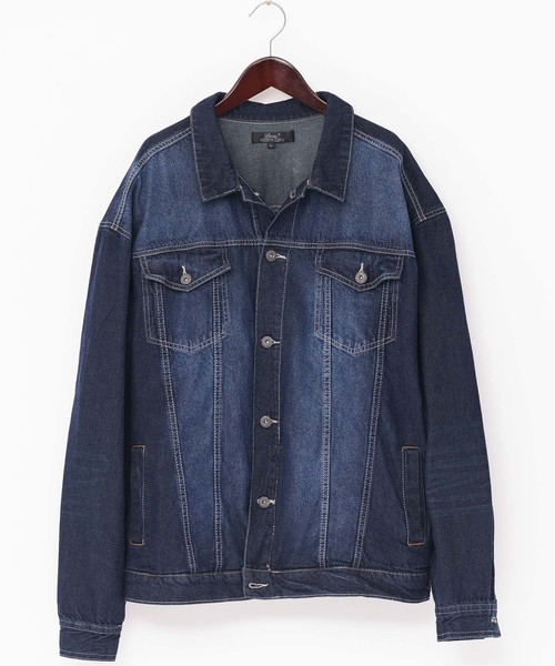 MONO-MART(モノマート)の「BIGデニムGジャン/10OZデニム(デニムジャケット・メンズ・ワンウォッシュ/ブラック/インディゴブルー/ブルー系その他・L/M)」の7枚目の写真