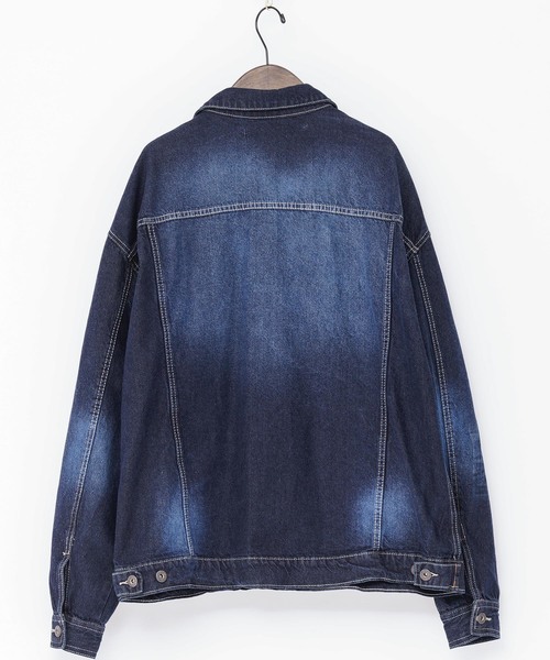 MONO-MART(モノマート)の「BIGデニムGジャン/10OZデニム(デニムジャケット・メンズ・ワンウォッシュ/ブラック/インディゴブルー/ブルー系その他・L/M)」の14枚目の写真