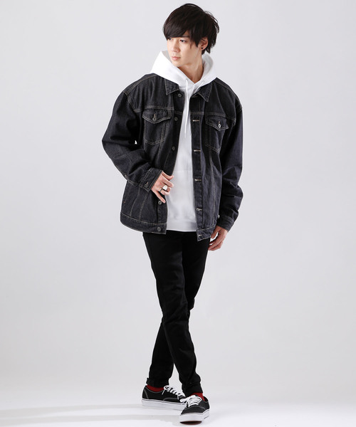 MONO-MART(モノマート)の「BIGデニムGジャン/10OZデニム(デニムジャケット・メンズ・ワンウォッシュ/ブラック/インディゴブルー/ブルー系その他・L/M)」の13枚目の写真