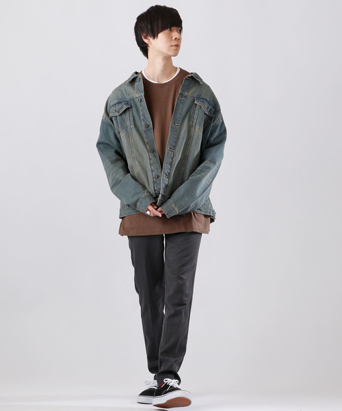 MONO-MART(モノマート)の「BIGデニムGジャン/10OZデニム(デニムジャケット・メンズ・ワンウォッシュ/ブラック/インディゴブルー/ブルー系その他・L/M)」の21枚目の写真