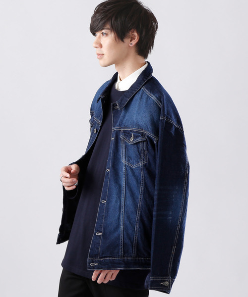 MONO-MART(モノマート)の「BIGデニムGジャン/10OZデニム(デニムジャケット・メンズ・ワンウォッシュ/ブラック/インディゴブルー/ブルー系その他・L/M)」の19枚目の写真