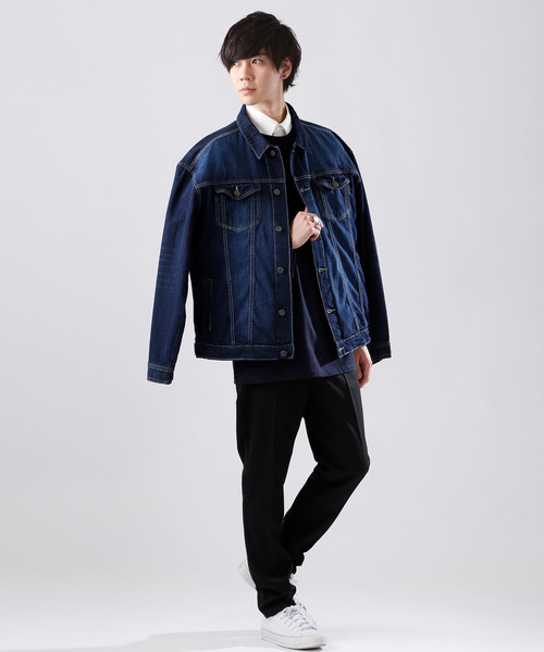 MONO-MART(モノマート)の「BIGデニムGジャン/10OZデニム(デニムジャケット・メンズ・ワンウォッシュ/ブラック/インディゴブルー/ブルー系その他・L/M)」の9枚目の写真