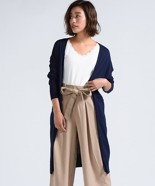 LIPSTAR（リップスター）の「＜COTTON USA＞ロングニッカーディガン（カーディガン/ボレロ・レディース・パープル/グレー/ネイビー・M）」の3枚目の写真