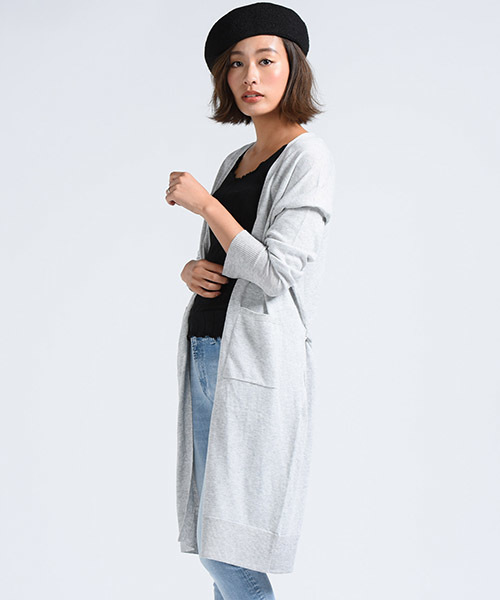 LIPSTAR（リップスター）の「＜COTTON USA＞ロングニッカーディガン（カーディガン/ボレロ・レディース・パープル/グレー/ネイビー・M）」の2枚目の写真