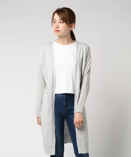 LIPSTAR（リップスター）の「＜COTTON USA＞ロングニッカーディガン（カーディガン/ボレロ・レディース・パープル/グレー/ネイビー・M）」の6枚目の写真