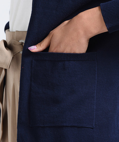 LIPSTAR（リップスター）の「＜COTTON USA＞ロングニッカーディガン（カーディガン/ボレロ・レディース・パープル/グレー/ネイビー・M）」の9枚目の写真