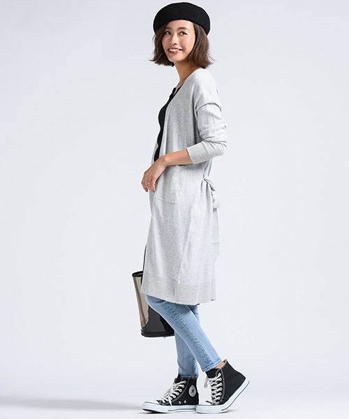 LIPSTAR（リップスター）の「＜COTTON USA＞ロングニッカーディガン（カーディガン/ボレロ・レディース・パープル/グレー/ネイビー・M）」の12枚目の写真