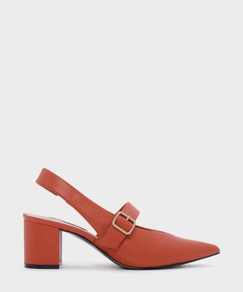 CHARLES & KEITH(チャールズ & キース)の「メリージェーンスリングバックヒール / MARY JANE SLINGBACK HEELS(ローファー・レディース・ブラック/オレンジ/ホワイト・23cm/25cm/24.5cm/23.5cm/25.5cm/22.5cm)」の3枚目の写真