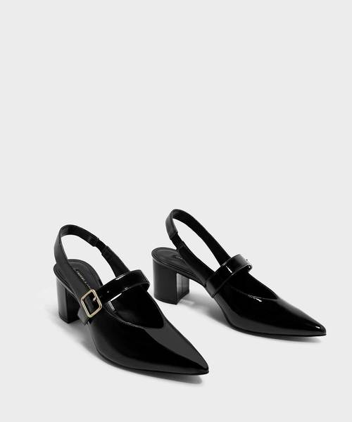 CHARLES & KEITH(チャールズ & キース)の「メリージェーンスリングバックヒール / MARY JANE SLINGBACK HEELS(ローファー・レディース・ブラック/オレンジ/ホワイト・23cm/25cm/24.5cm/23.5cm/25.5cm/22.5cm)」の4枚目の写真