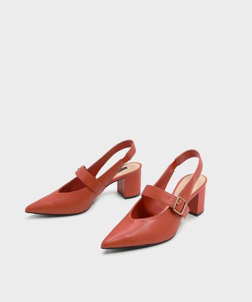 CHARLES & KEITH(チャールズ & キース)の「メリージェーンスリングバックヒール / MARY JANE SLINGBACK HEELS(ローファー・レディース・ブラック/オレンジ/ホワイト・23cm/25cm/24.5cm/23.5cm/25.5cm/22.5cm)」の9枚目の写真
