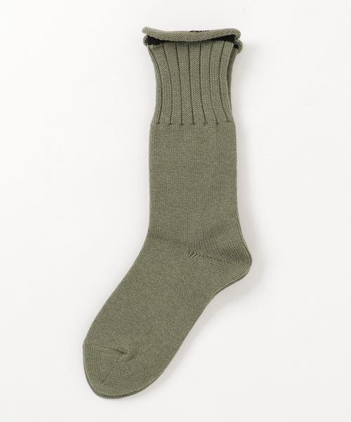 MHL.（エムエイチエル）の「ROLLED EDGE COTTON WOOL SOCK（ソックス/靴下・レディース・ブラック/セージグリーン/ライトベージュ・FREE）」の3枚目の写真