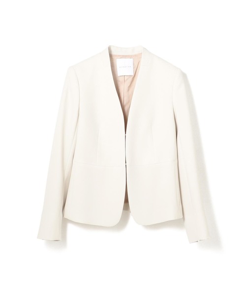 極美品　ESTNATION トリアセ ダブルクロス ノーカラージャケット ESTNATION（エストネーション）の「ESTNATION / トリアセダブル