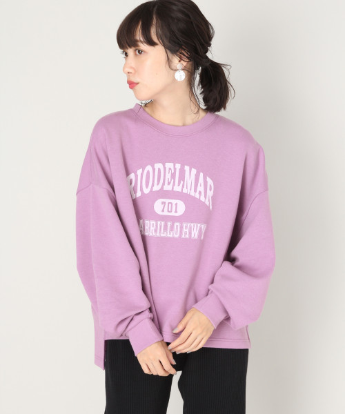 LOWRYS FARM（ローリーズファーム）の「ユルロゴプリントプルオーバー　808505（Tシャツ/カットソー・レディース・パープル/ブラウン/カーキ/アイボリー/ネイビー・FREE）」の12枚目の写真