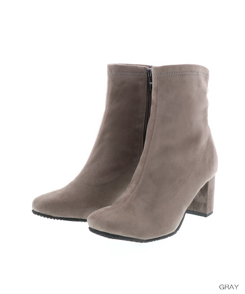 RANDA（ランダ）の「ストレスフリー/ストレッチショートブーツ（ブーツ・レディース・ブラック/グレー/カーキ・LL/S/M/L）」の3枚目の写真