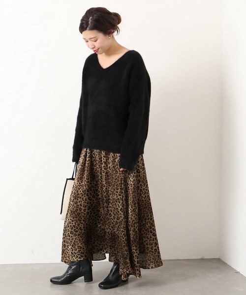 JOURNAL STANDARD（ジャーナルスタンダード）の「レオパードプリントスカート（スカート・レディース・チャコールグレー/ブラウン・38/36）」の6枚目の写真