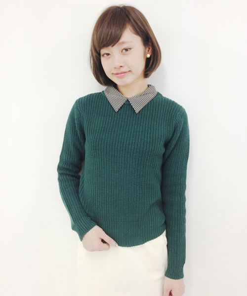 Kastane（カスタネ）の「シャツ衿ロンTEE（Tシャツ/カットソー・レディース・ネイビー/ベージュ/ダークブルー/サンドベージュ/その他・FREE）」の12枚目の写真