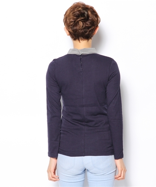 Kastane（カスタネ）の「シャツ衿ロンTEE（Tシャツ/カットソー・レディース・ネイビー/ベージュ/ダークブルー/サンドベージュ/その他・FREE）」の7枚目の写真