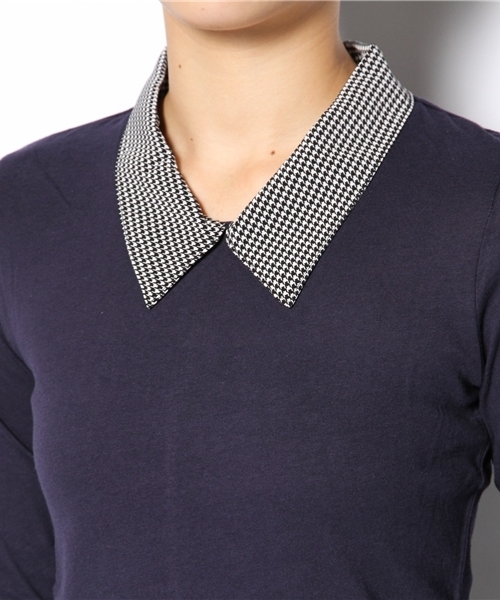 Kastane（カスタネ）の「シャツ衿ロンTEE（Tシャツ/カットソー・レディース・ネイビー/ベージュ/ダークブルー/サンドベージュ/その他・FREE）」の11枚目の写真