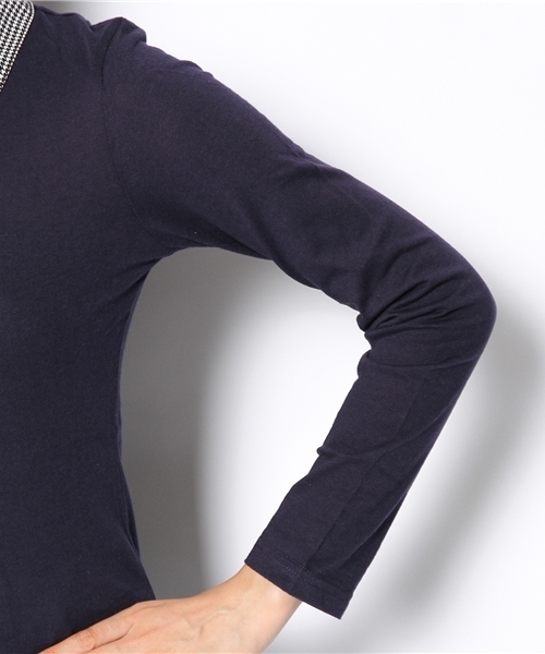 Kastane（カスタネ）の「シャツ衿ロンTEE（Tシャツ/カットソー・レディース・ネイビー/ベージュ/ダークブルー/サンドベージュ/その他・FREE）」の8枚目の写真