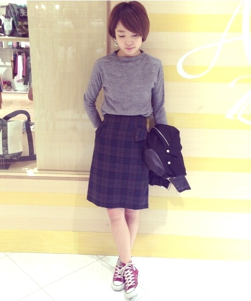 Another Edition（アナザーエディション）の「AE CHK タイト SKⅡ（スカート・レディース・レッド/マスタード/コバルトブルー・SMALL/MEDIUM）」の2枚目の写真