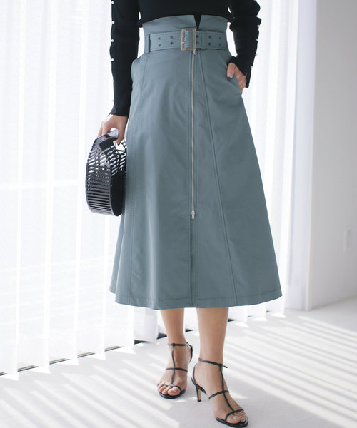 人気のファッショントレンド 上フロント ジップ スカート