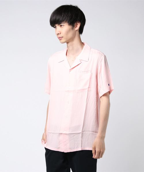 Champion（チャンピオン）の「【Champion/チャンピオン】メンズ ショートスリーブシャツ キャンパス（シャツ/ブラウス・メンズ・ブラック/サックスブルー/ネイビー/ライトピンク・LARGE/MEDIUM/X-LARGE）」の4枚目の写真