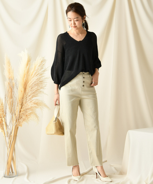DouDou(ドゥドゥ)の「フロントボタンパンツ(その他パンツ・レディース・ベージュ/オフホワイト・38/36)」の3枚目の写真