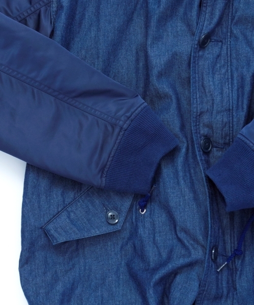 MONKEY TIME（モンキータイム）の「MT∴ デニム モッズ+MA-1 コート◆（モッズコート・メンズ・ネイビー・LARGE/SMALL/X-LARGE/MEDIUM）」の9枚目の写真