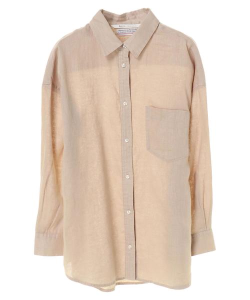 Editt by YECCA VECCA（エディットバイイェッカヴェッカ）の「ノルマンディーリネンシャツ ●（シャツ/ブラウス・レディース・ベージュ/ブラウン/オフホワイト・FREE）」の4枚目の写真
