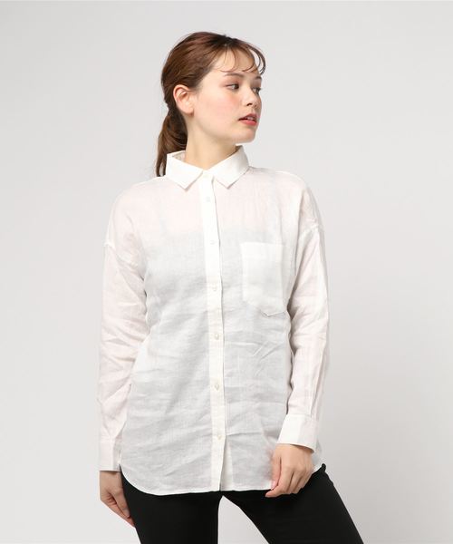 Editt by YECCA VECCA（エディットバイイェッカヴェッカ）の「ノルマンディーリネンシャツ ●（シャツ/ブラウス・レディース・ベージュ/ブラウン/オフホワイト・FREE）」の16枚目の写真